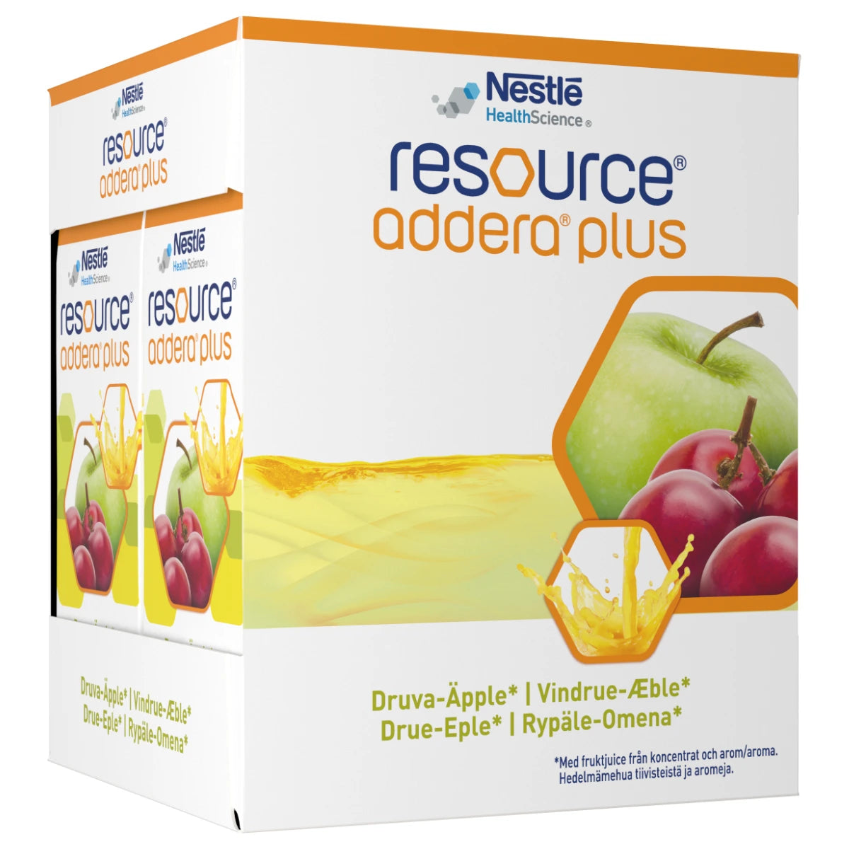 Resource Addera Plus Rypäle-Omena 4x200 ml kirkas ravintojuoma