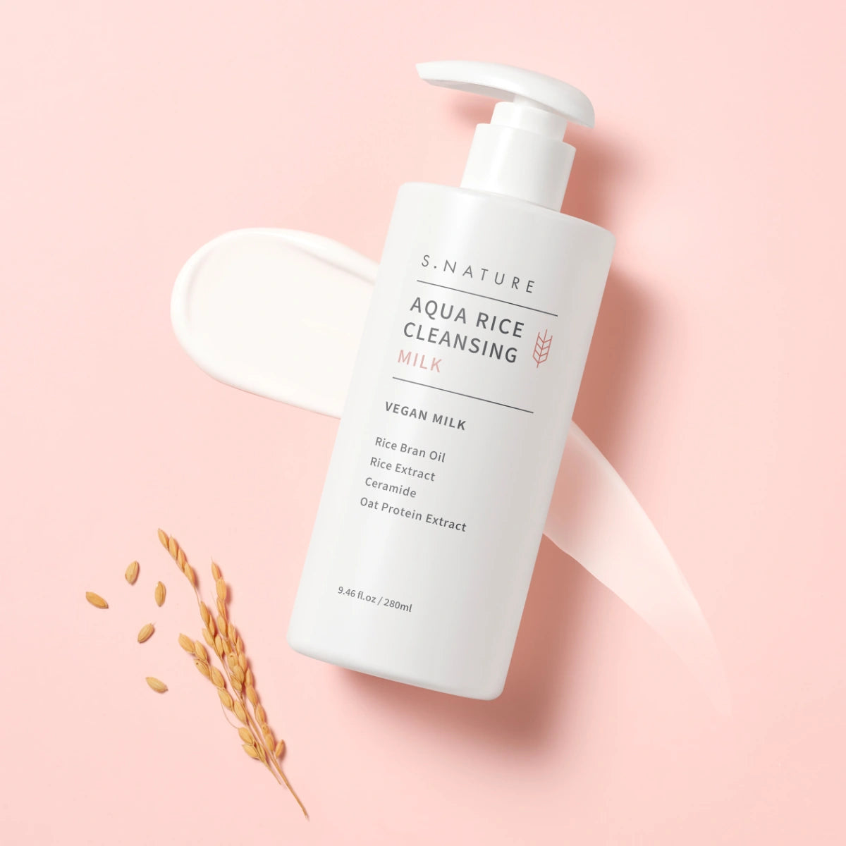 S.Nature Aqua Rice Cleansing Milk sisältää riisiuutetta ja keramideja
