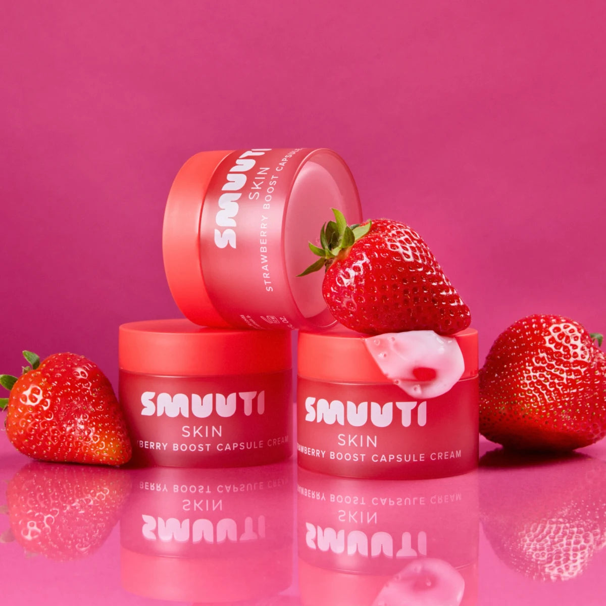SMUUTI Skin Strawberry Boost Capsule Cream 50 ml C-vitamiinia sisältävä kasvovoide