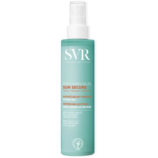 SVR Sun Secure After-sun spray 200 ml auttaa korjaamaan soluvaurioita UV-altistuksen jälkeen
