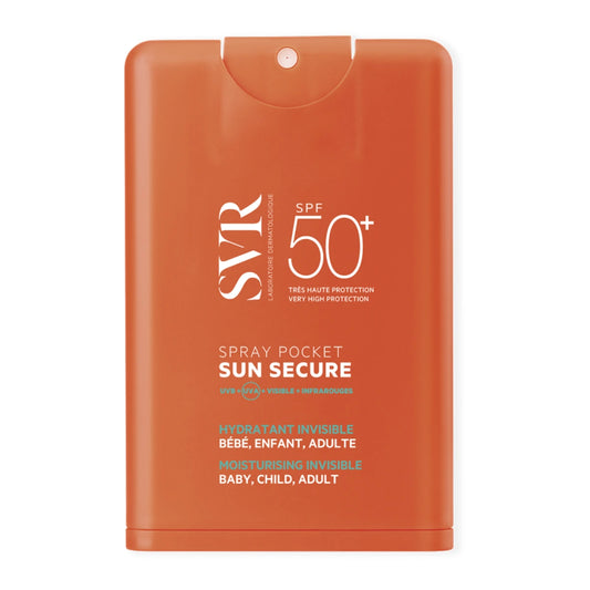 SVR Sun Secure Spray Pocket SPF50+ 20 ml aurinkosuojasuihke kätevässä taskukoossa