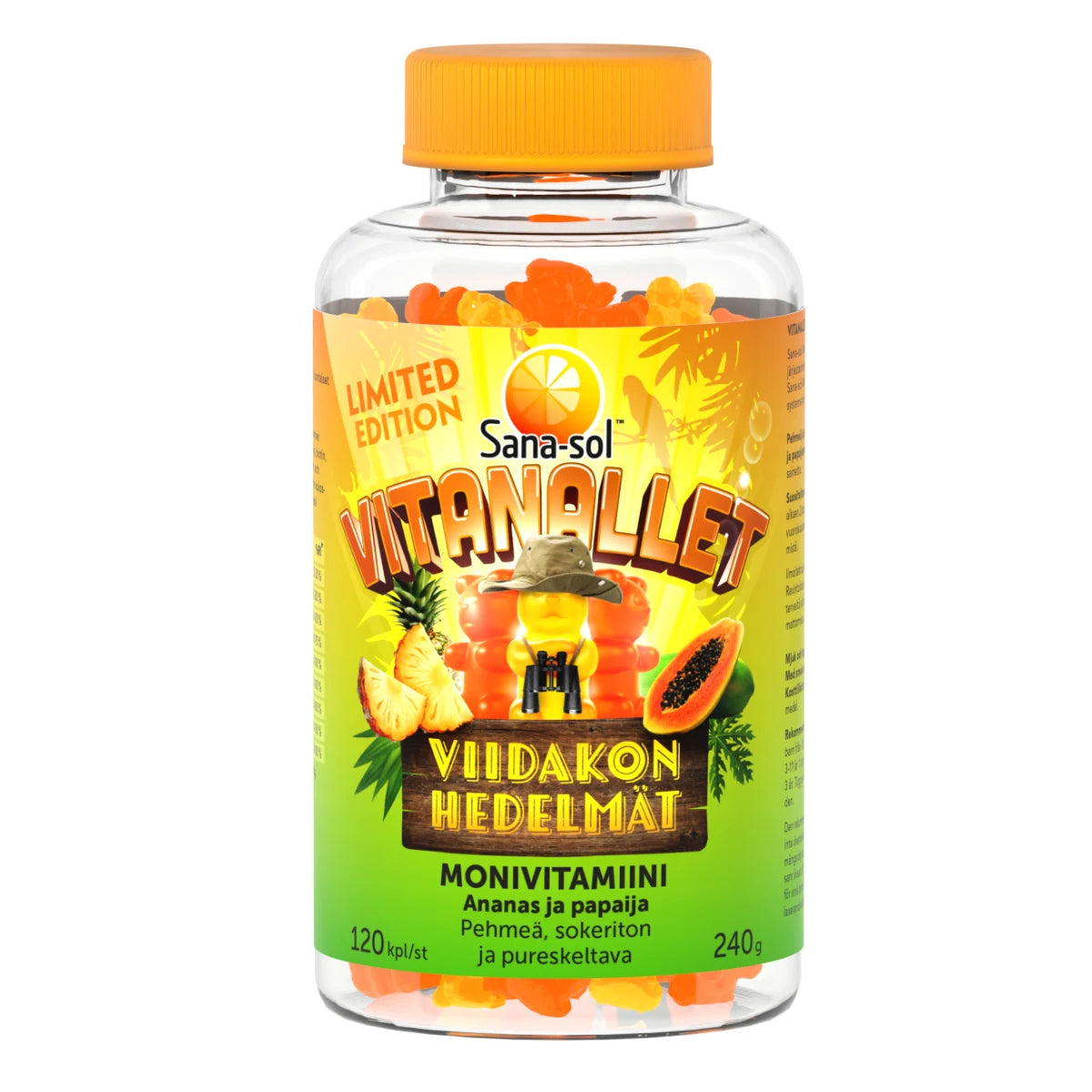 Sana-Sol Vitanallet Viidakon hedelmät monivitamiini 120 kpl