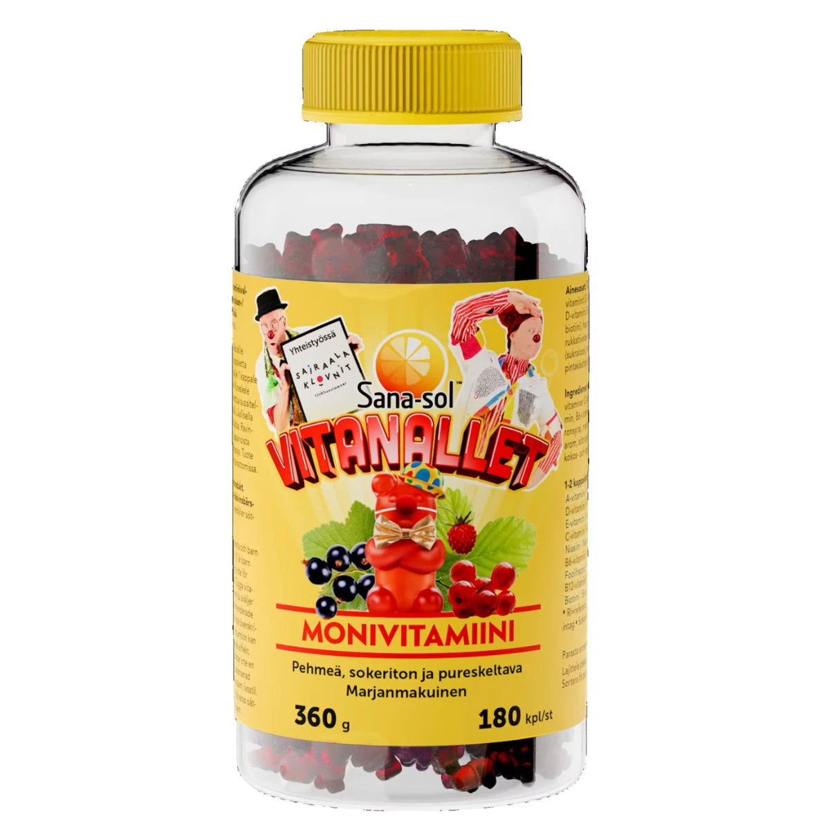 Sana-Sol Vitanallet monivitamiini Sairaalaklovni 180 kpl