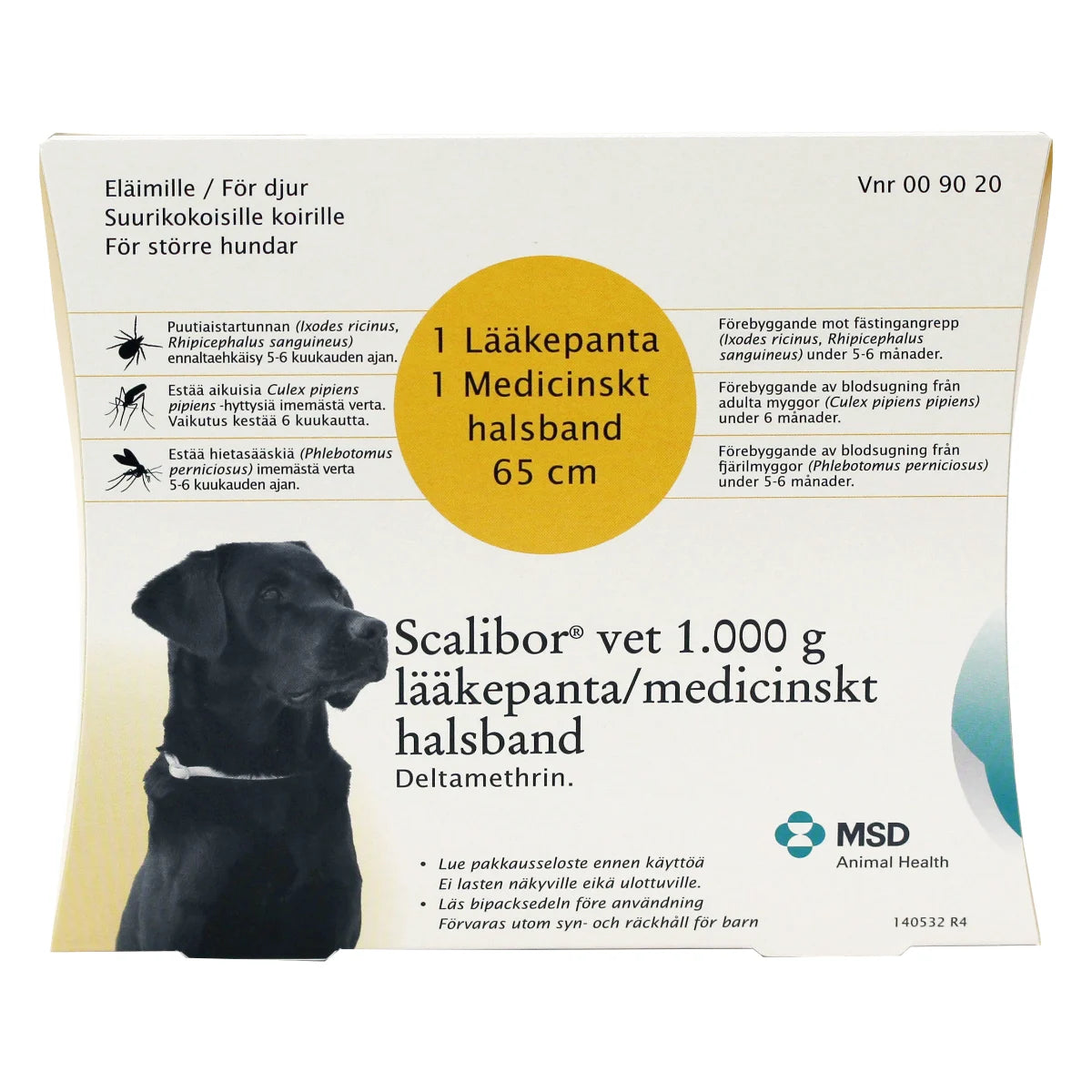 SCALIBOR VET 1 g panta 65 cm lääkepanta isoille koirille puutiaistartunnan ennaltaehkäisyyn