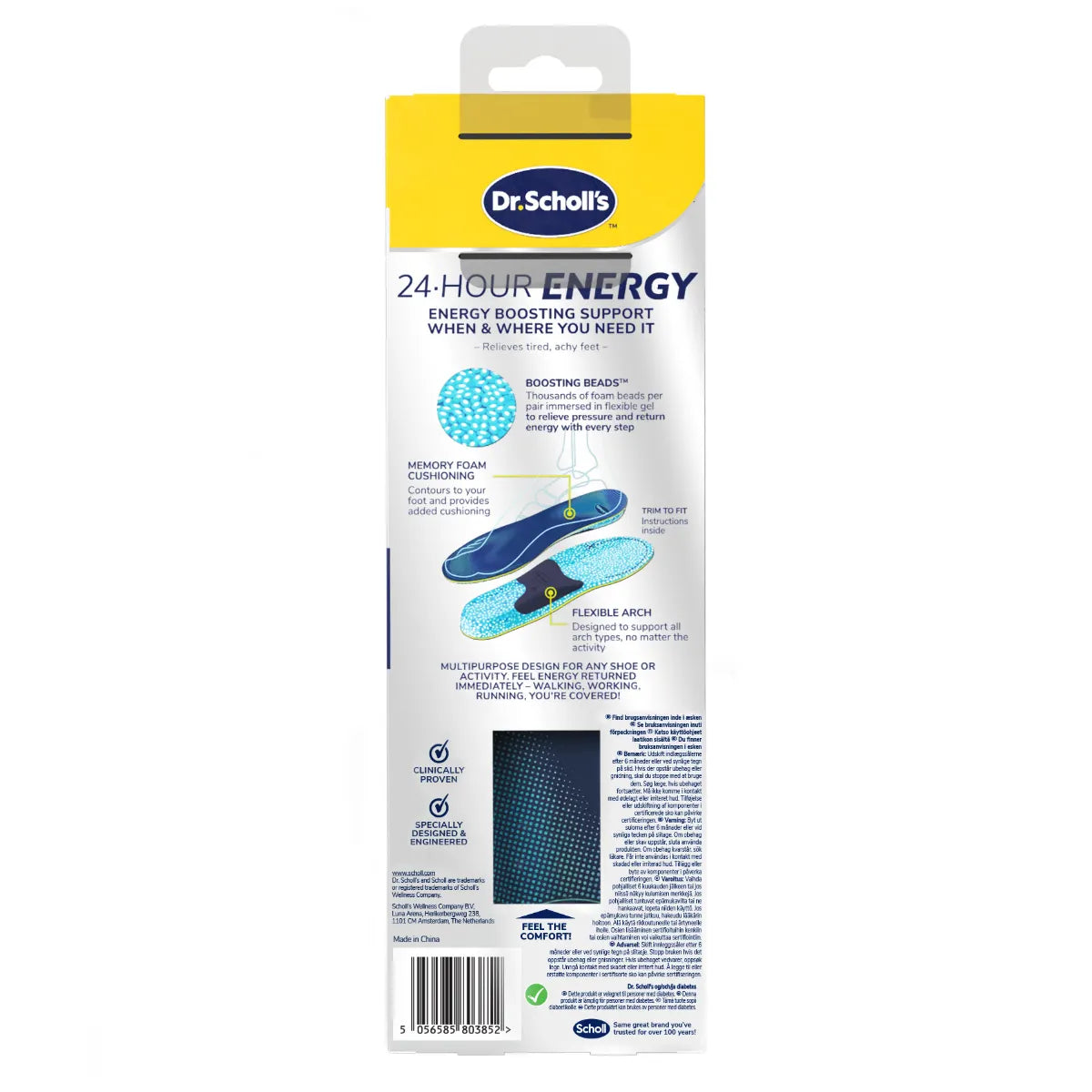 Scholl 24hr Energy pohjallinen Small 1 pari -memory foam pehmusteella
