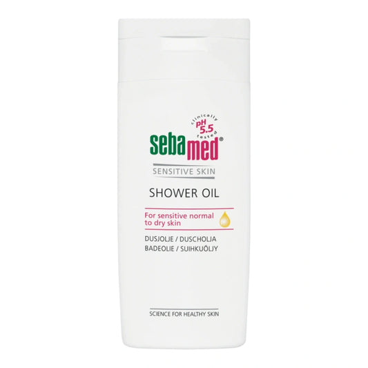 SEBAMED Shower Oil suihkuöljy 200 ml puhdistaa ja ravitsee ihoa jokaisella suihkukerralla luonnon avokadoöljyn ja lesitiinin avulla.
