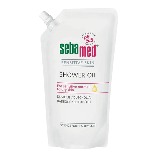 SEBAMED Shower Oil suihkuöljy täyttöpakkaus 500 ml normaali- ja kuivaihoisille