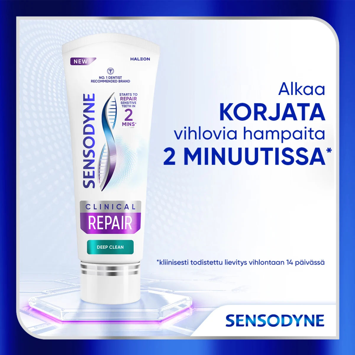 Sensodyne Clinical Repair Deep Clean hammastahna nopea vaikutus vihloville hampaille