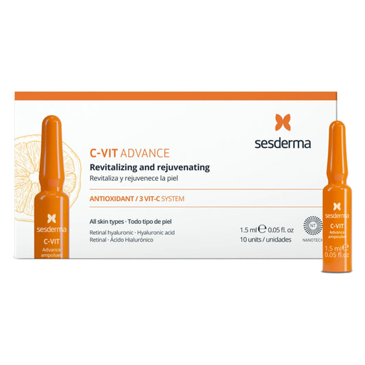 SESDERMA C-VIT Advance Revitalizing Ampoules tehoseerumi 10x1,5 ml nuorentavat C-vitamiiniampullit