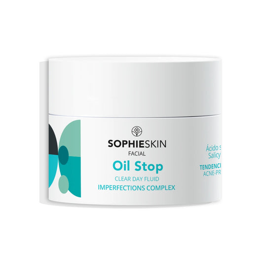 SESDERMA Sophieskin Oil Stop Clear Day Fluid 50 ml ihanteellinen kosteuttamaan ja puhdistamaan akneen taipuvaista ihoa.