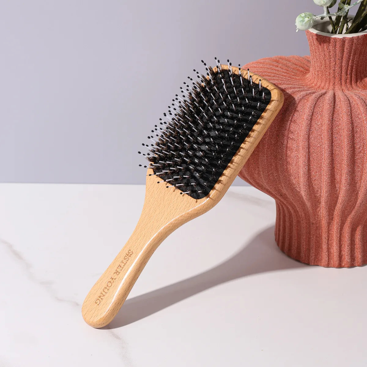 SisterYoung  Vera Wood Brush puinen hiusharja selvittää hiukset