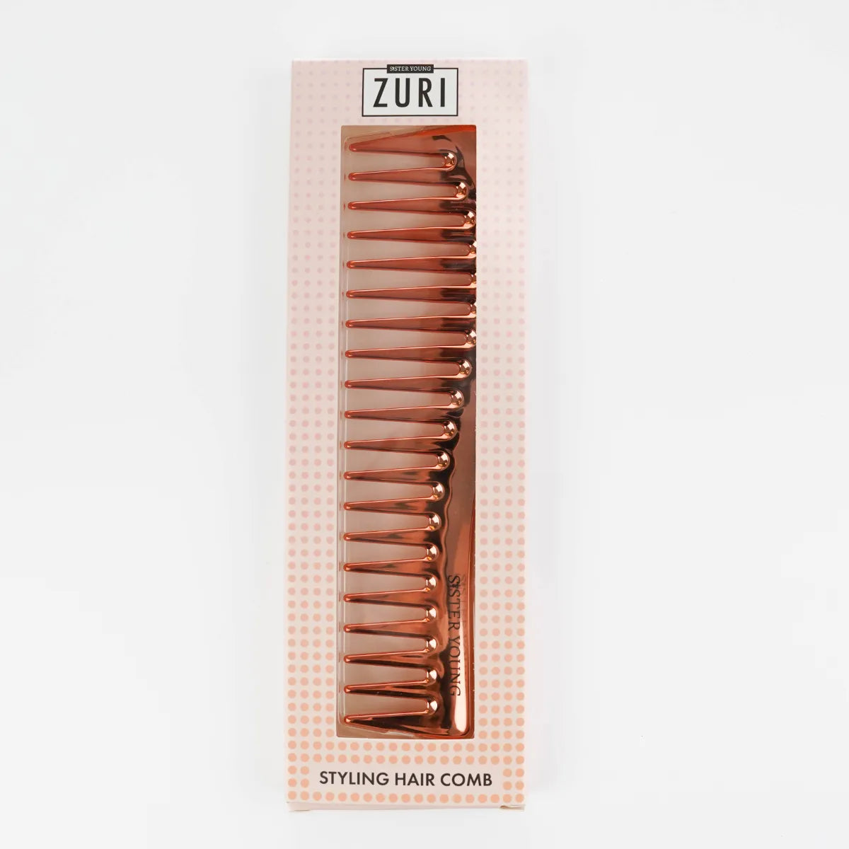 SisterYoung ZURI GOLD ROSE Hiuskampa – soveltuu kampauksen viimeistelyyn