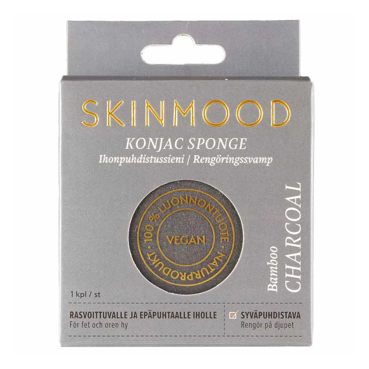 SkinMood Konjac Bambuhiili syväpuhdistava kasvosieni rasvoittuvalle iholle