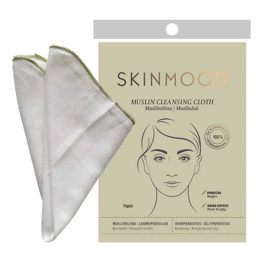 SkinMood Musliiniliina – Luomupuuvillainen, hellävarainen kasvojen puhdistusliina