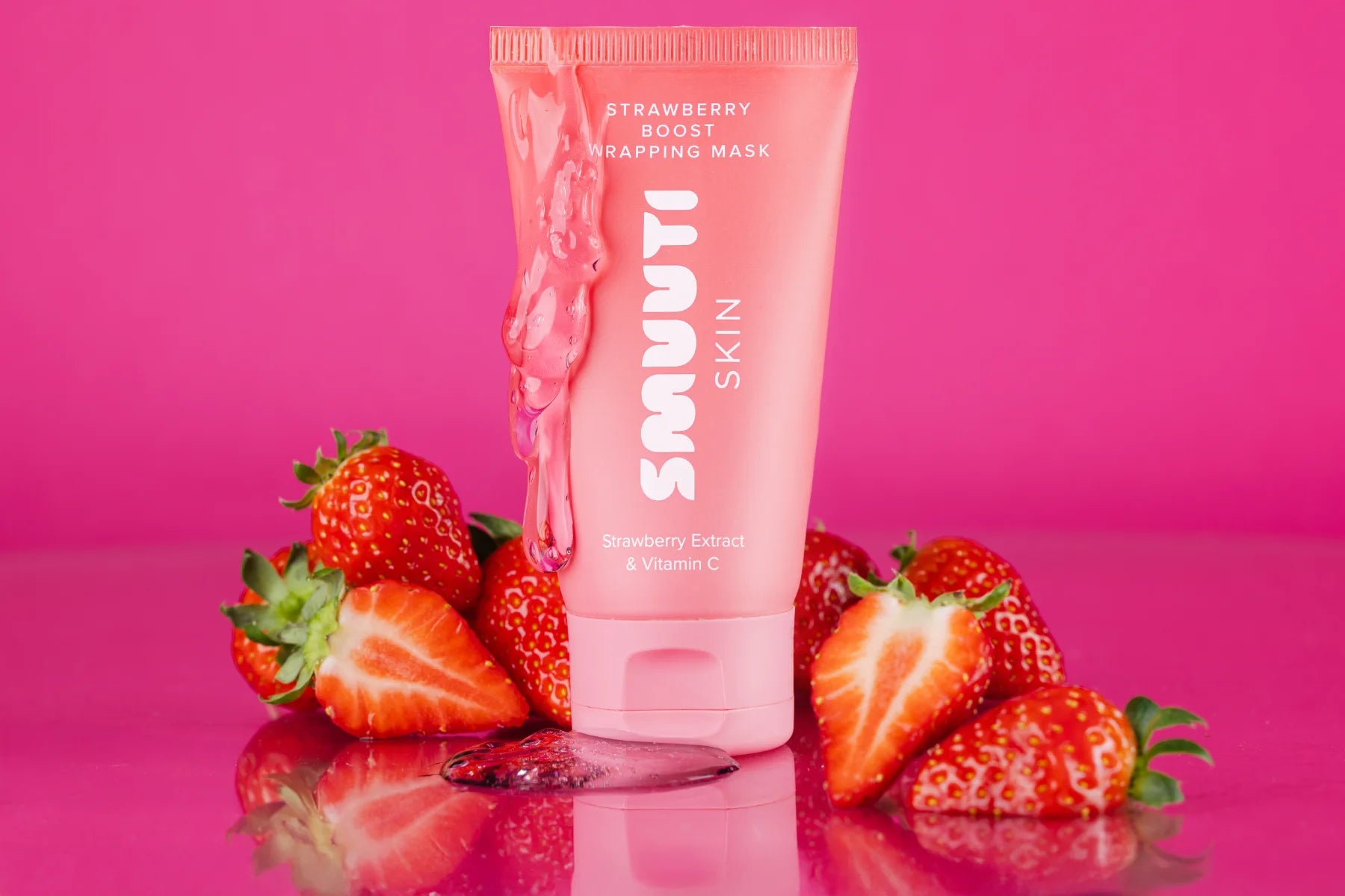 Smuuti Skin Strawberry Boost Wrapping Mask 70 ml – heleyttävä kasvonaamio