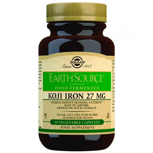 SOLGAR Fermentoitu rauta 27 mg (Earth Source Koji Fermented Iron) vegekapseli 30 kpl