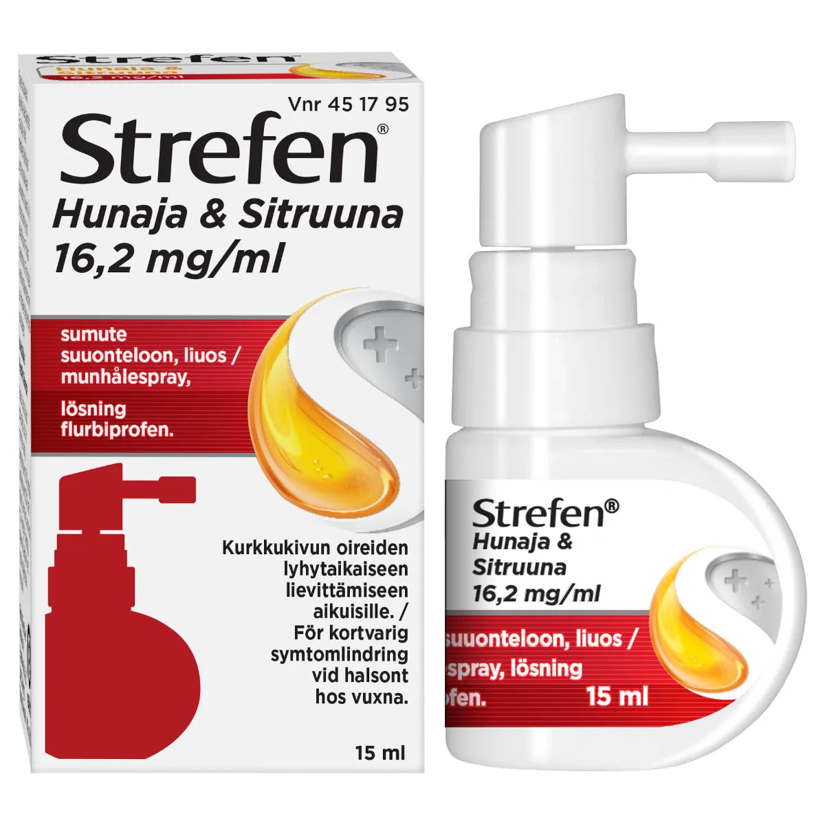 STREFEN Hunaja & Sitruuna 16,2 mg/ml sumute suuonteloon, liuos 15 ml