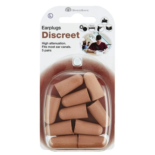 SWEDSAFE Discreet Earplugs Large pehmeät korvatulpat 5 paria