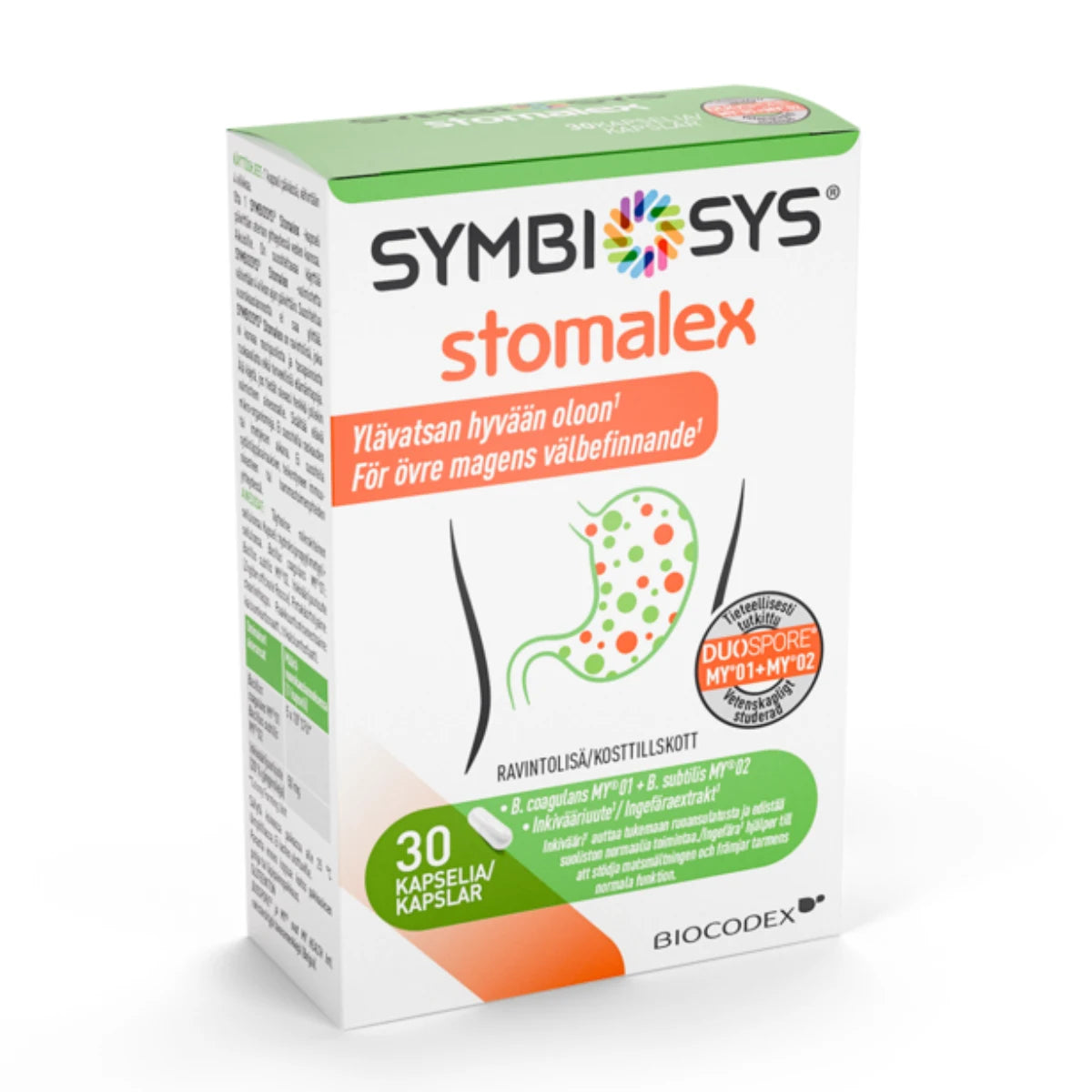 SYMBIOSYS Stomalex 30 kaps – kaksi eri maitohappobakteerikantaa