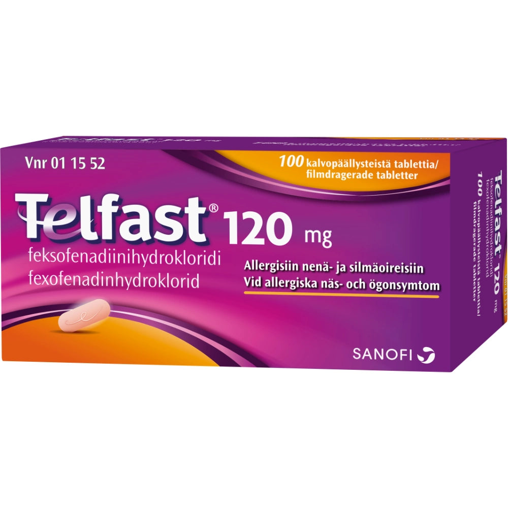 TELFAST 120 mg tabletti, kalvopäällysteinen 100 tabl