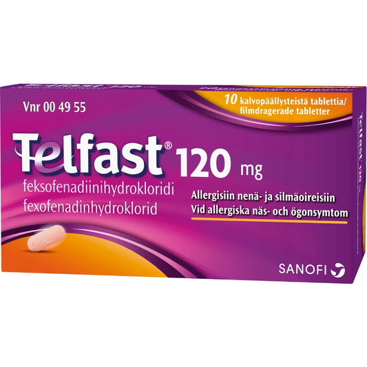 TELFAST 120 mg tabletti, kalvopäällysteinen 10 tabl