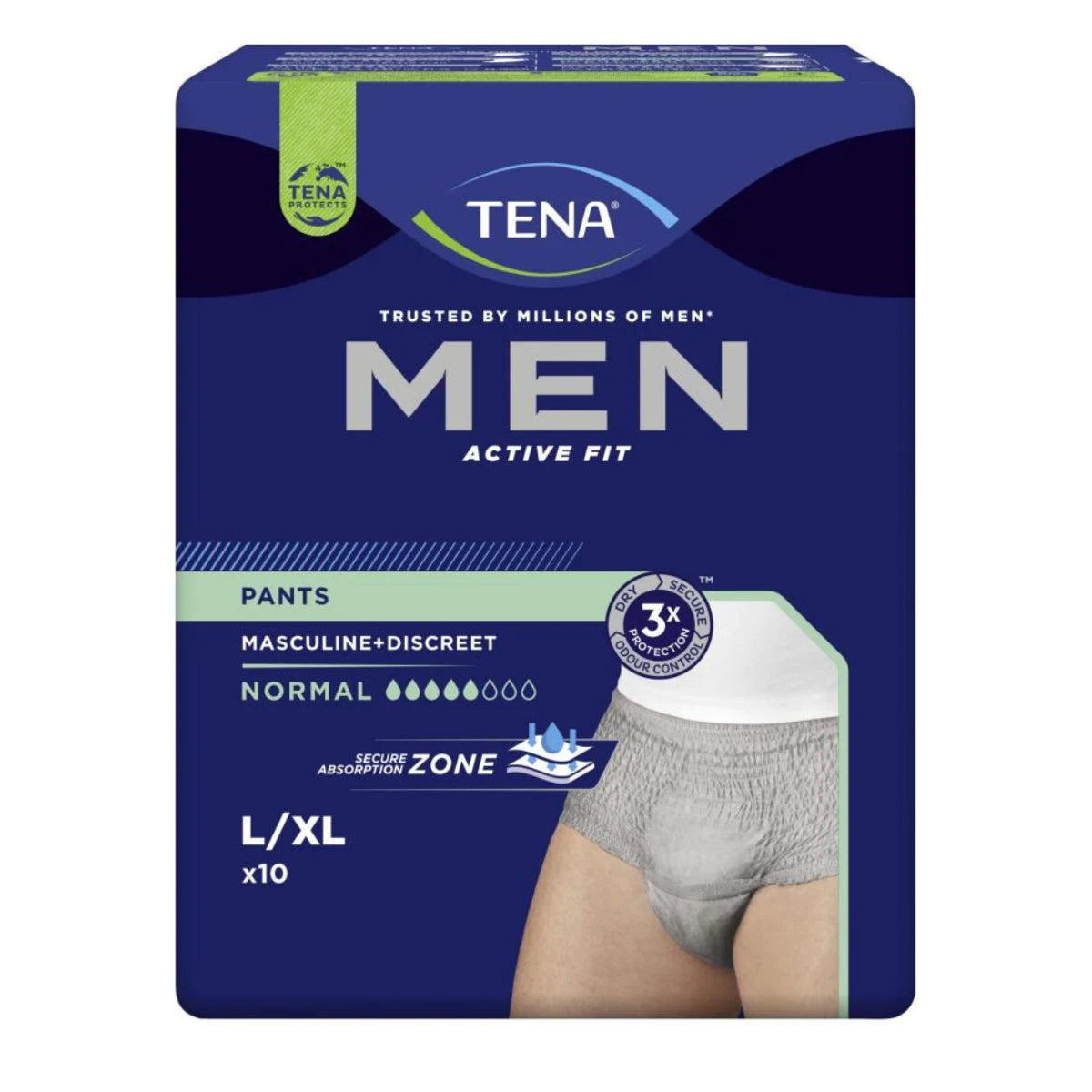 TENA Men Pants Normal L/XL 10 kpl tehokasta suojaa virtsankarkailuun miehille