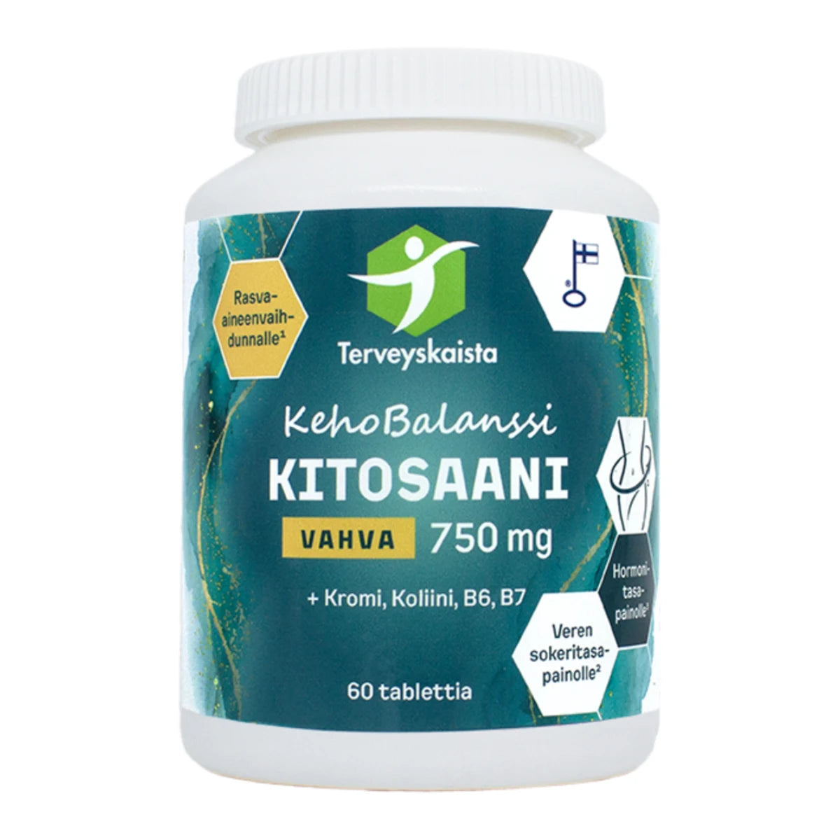 KehoBalanssi Vahva Kitosaani 750 mg + Kromi + Koliini + B6 + B7 60 tabl