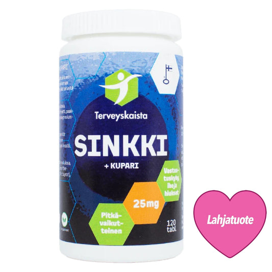 Lahjatuote Terveyskaista Sinkki + kupari 120 tabl
