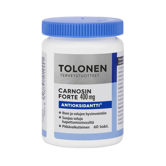 TOLONEN Carnosin Forte 400 mg tabletti 60 kpl Pitkävaikutteinen ja vahva, Suomessa kehitetty alkuperäinen karnosiinivalmiste