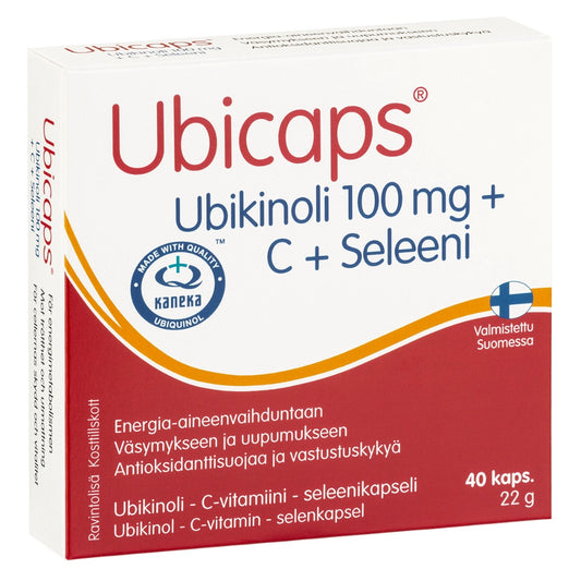 UBICAPS Ubikinoli 100 mg + C + Seleeni kapseli 40 kpl