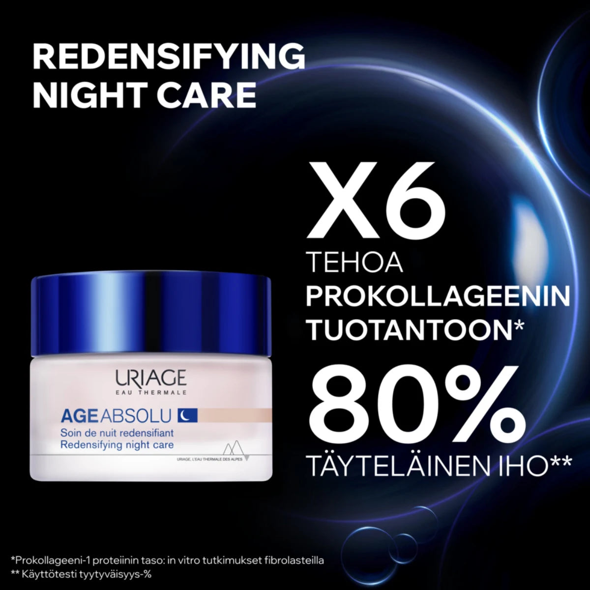 Uriage Age Absolu Redensifying Night Care tehostaa prokollageenin tuotantoa