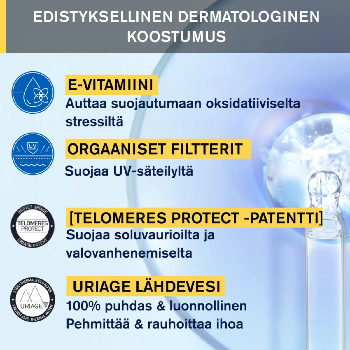 Uriage Bariesun 100 Extreme Protective fluid SPF50+ edistyksellinen dermatolginen koostumus