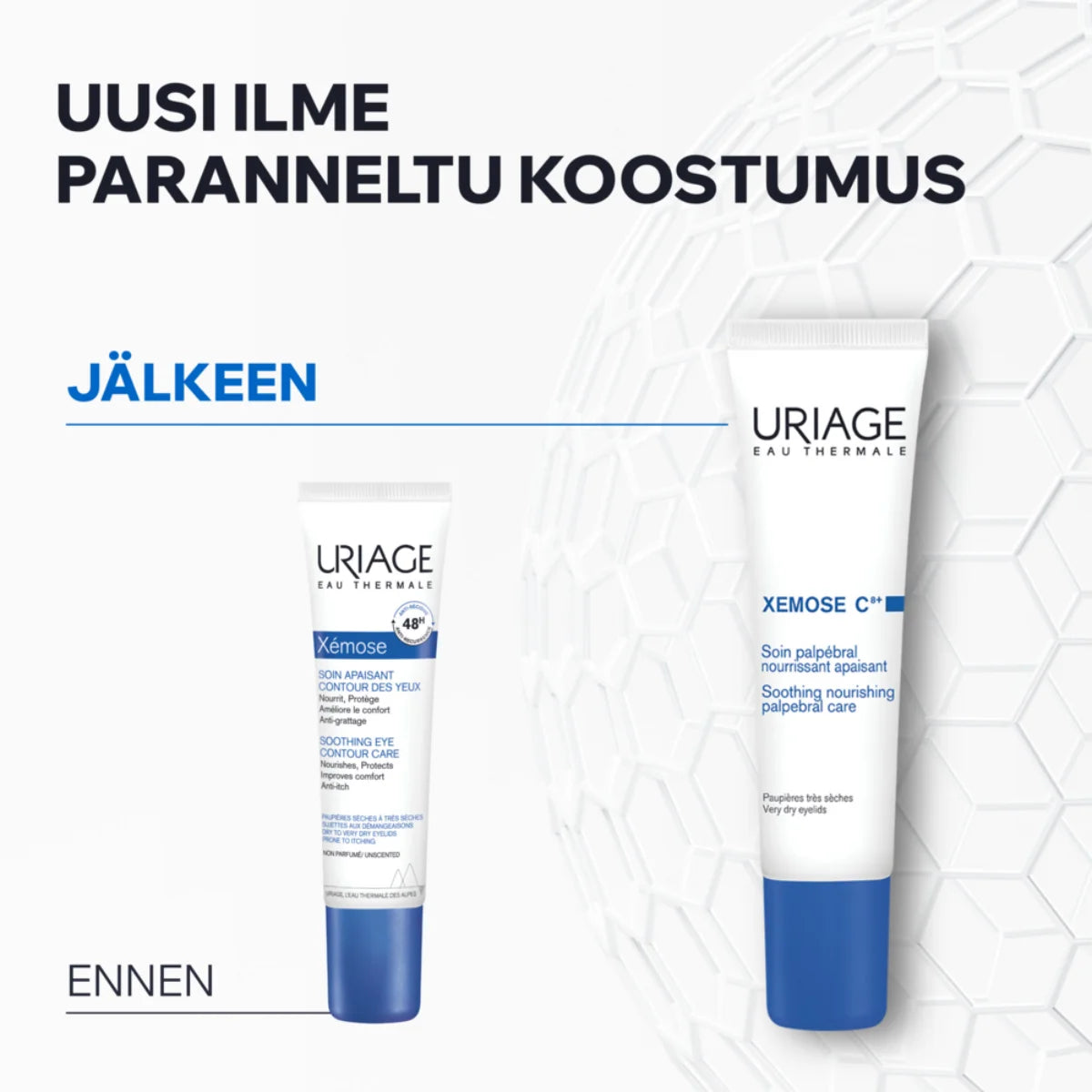 Uriage Xemose C8+ Palpebral Care uudistettu ja parannettu koostumus