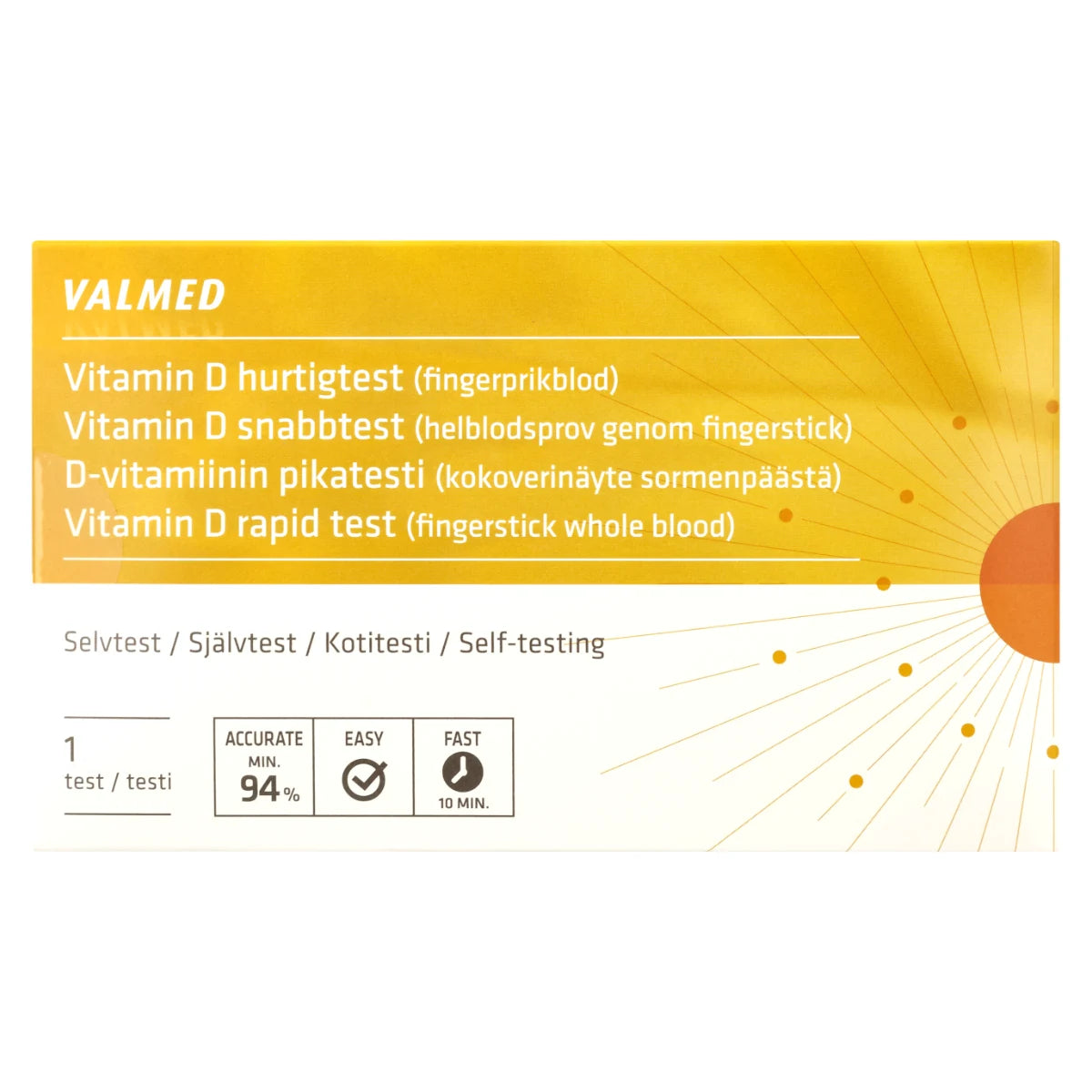 Valmed D-vitamiinin pikatesti – D-vitamiinitason nopea kotitestaus