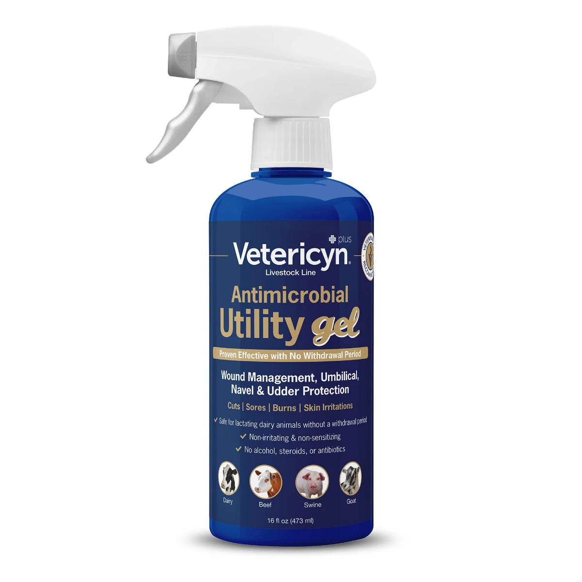 Vetericyn+ Utility Gel 473 ml – Antimikrobinen geelisuihke ihonhoitoon kaikille eläinlajeille