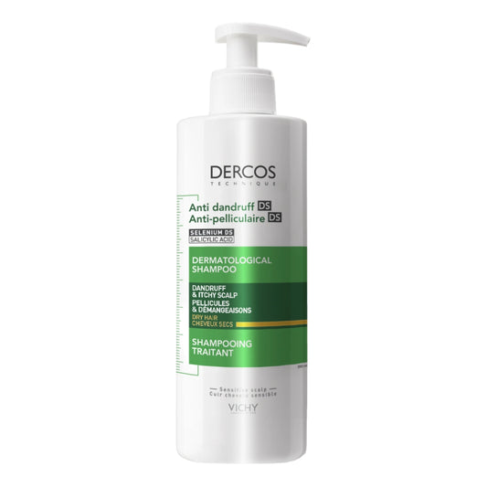 VICHY Dercos Shampoo Anti-Dandruff kuiville hiuksille 390 ml auttaa vähentämään  näkyvää hilsettä jo ensimmäisen käyttökerran jälkeen