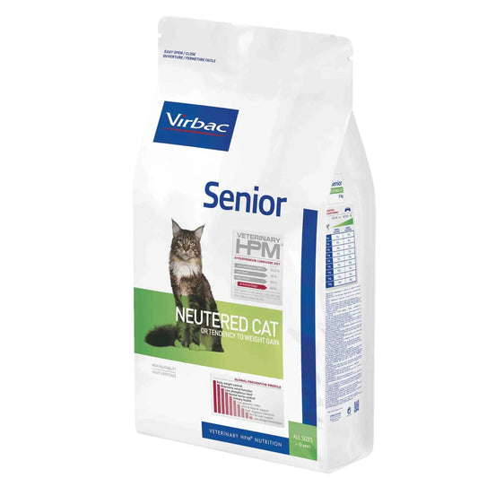 VIRBAC Cat Senior Neutered 1,5 kg kastroiduille tai steriloiduille yli 10-vuotiaille kissoille tarkoitettu kuivaruoka