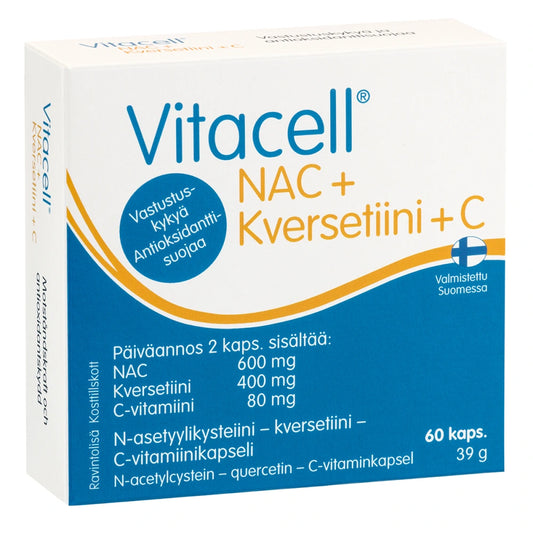 VITACELL NAC + Kversetiini + C-vitamiinikapseli 60 kpl