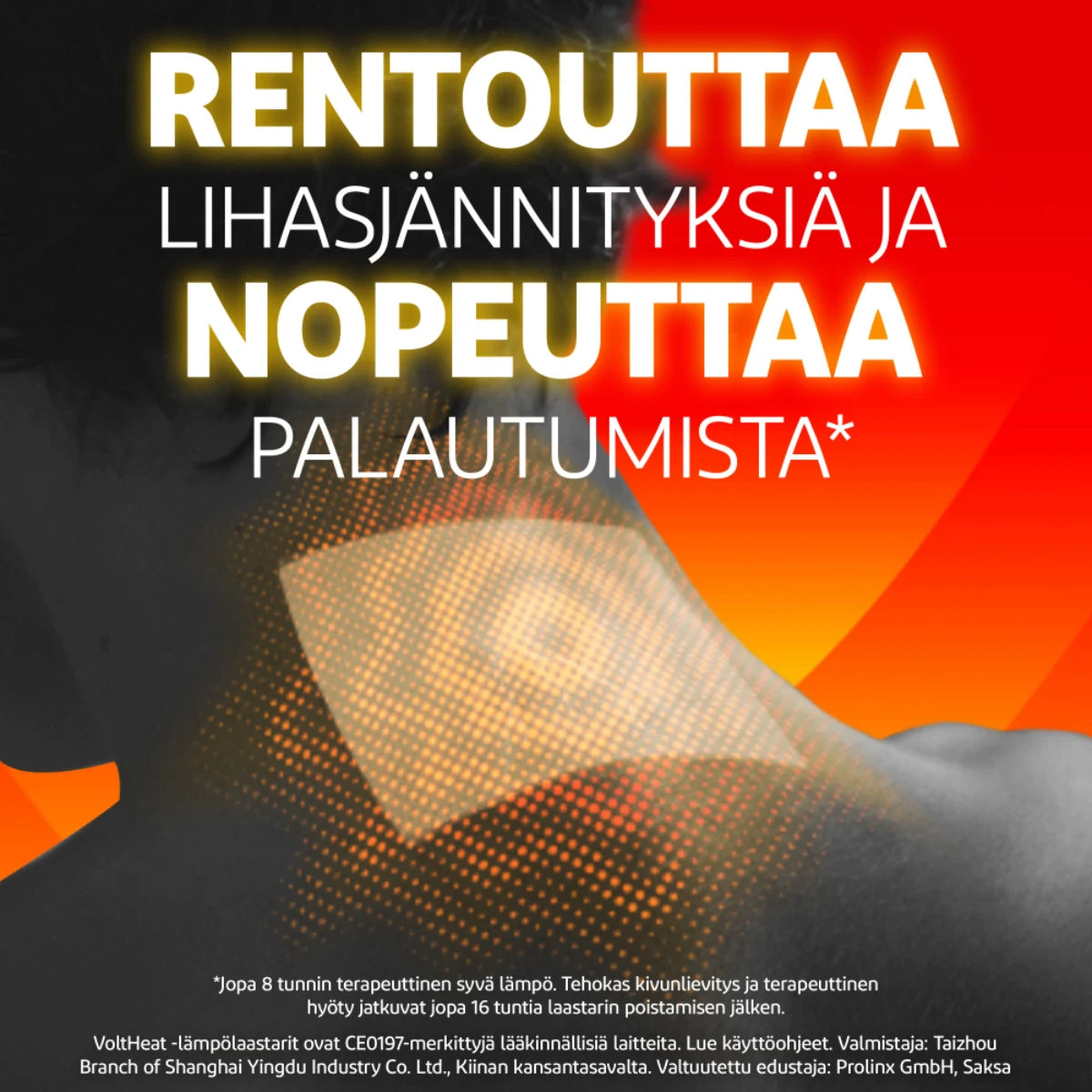 VoltHeat lämpölaastari rentouttaa lihasjännityksiä