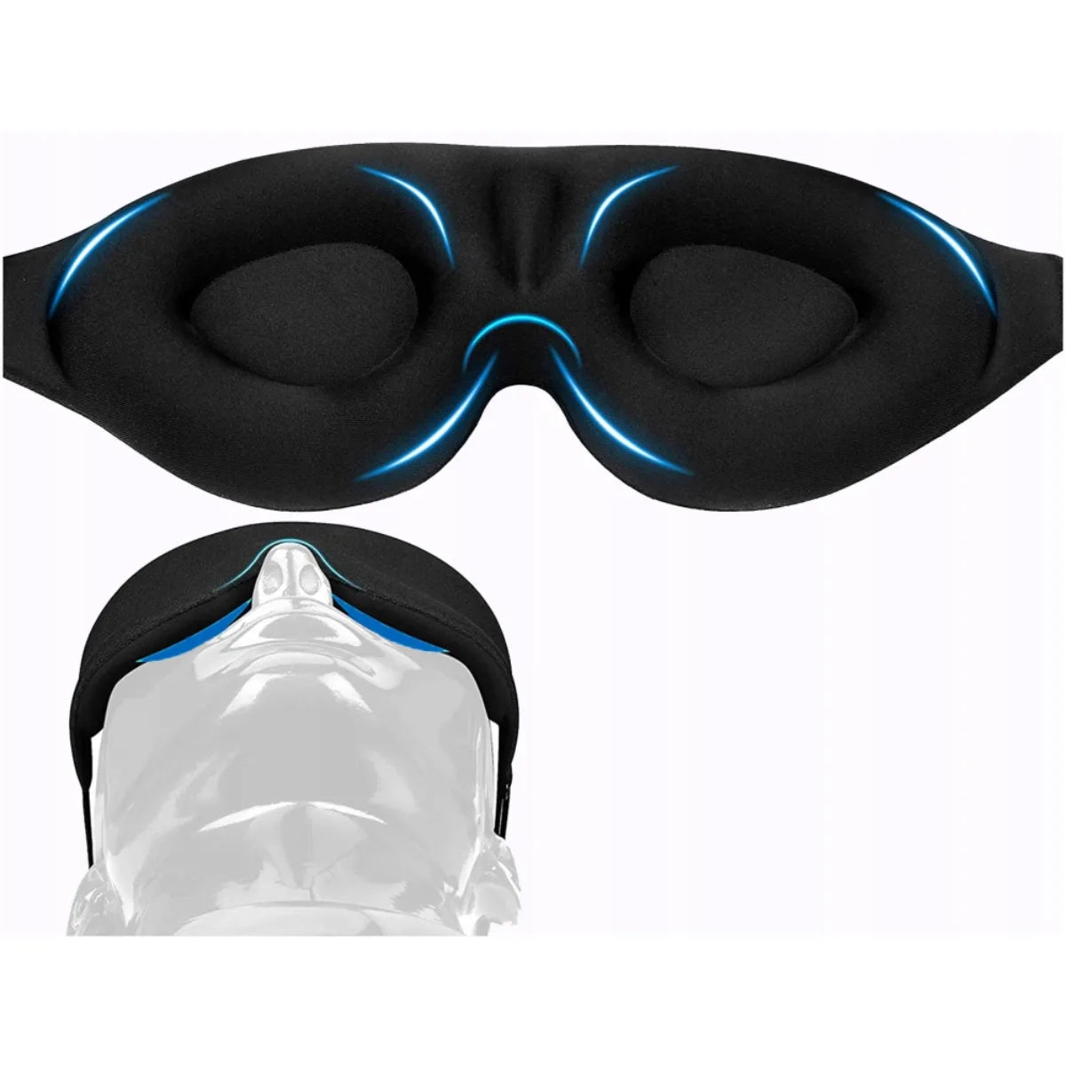 WAYA Premium 3D-unimaski musta ei paina silmiä