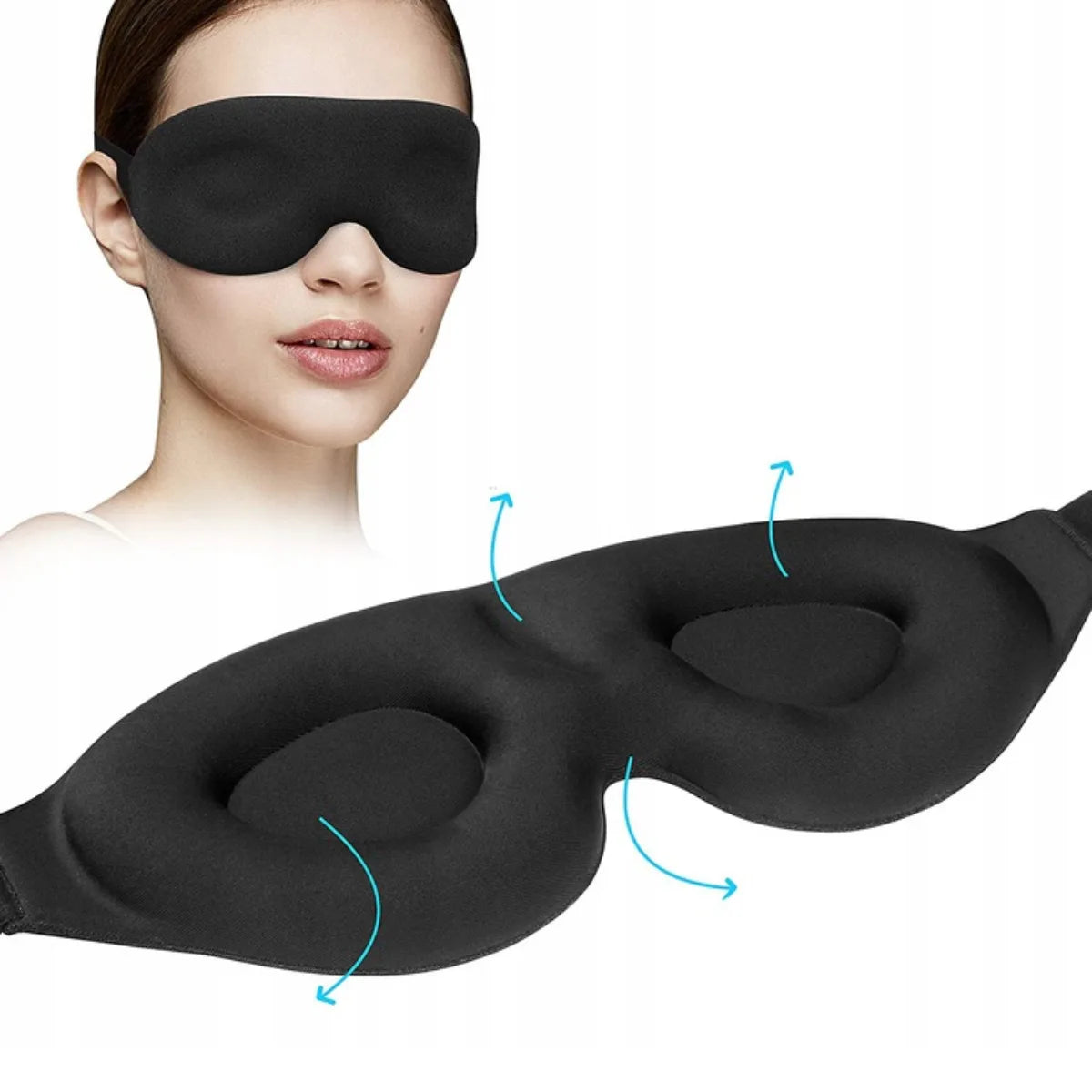 WAYA Premium 3D-unimaski musta hengittävä materiaali