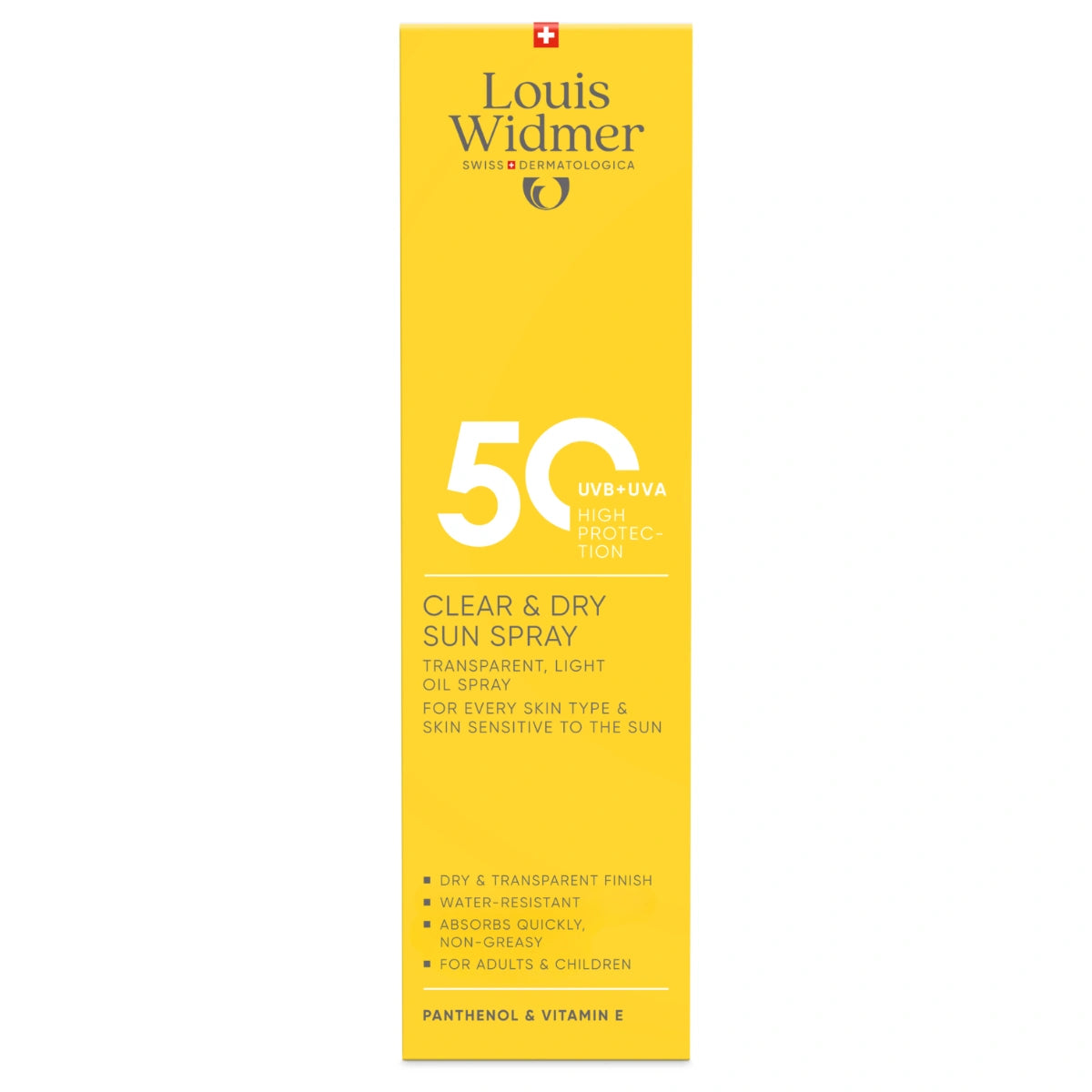 Widmer Clear & Dry Sun spray SPF50 200 ml, hajustettu