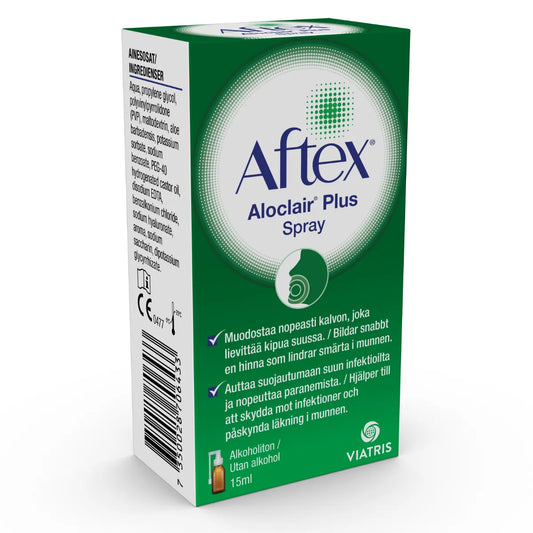 AFTEX Aloclair Plus Spray aftoihin ja suun haavaumiin 15 ml