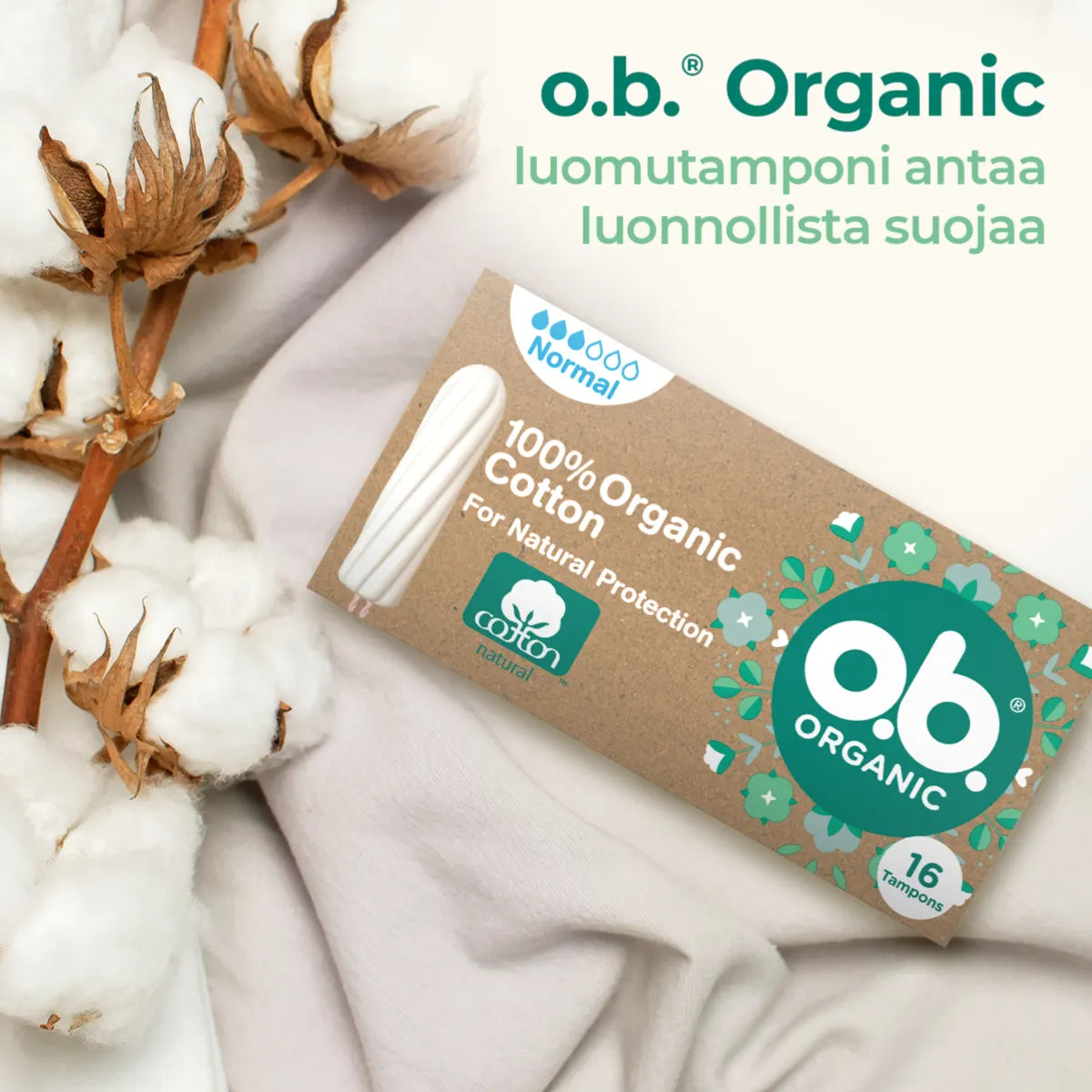 o.b. Organic Normal luomu tamponi 16 kpl