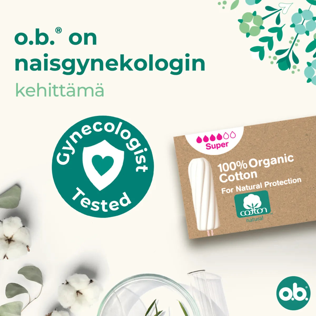 o.b. Organic Super tampon 16 kpl – naisgynekologin kehittämä