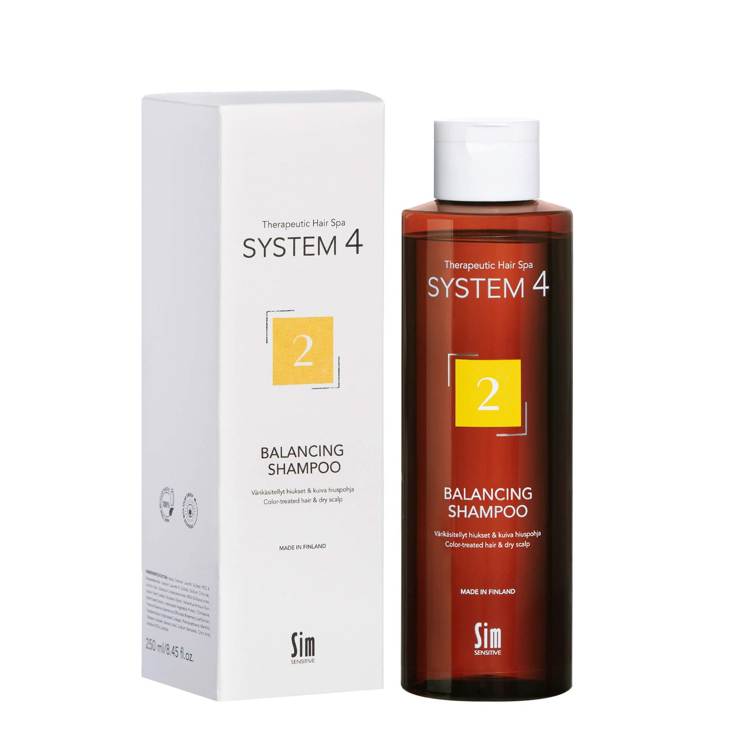 SYSTEM 4 Balancing Shampoo 2 värikäsitellyille hiuksille ja kuivalle hiuspohjalle 250 ml