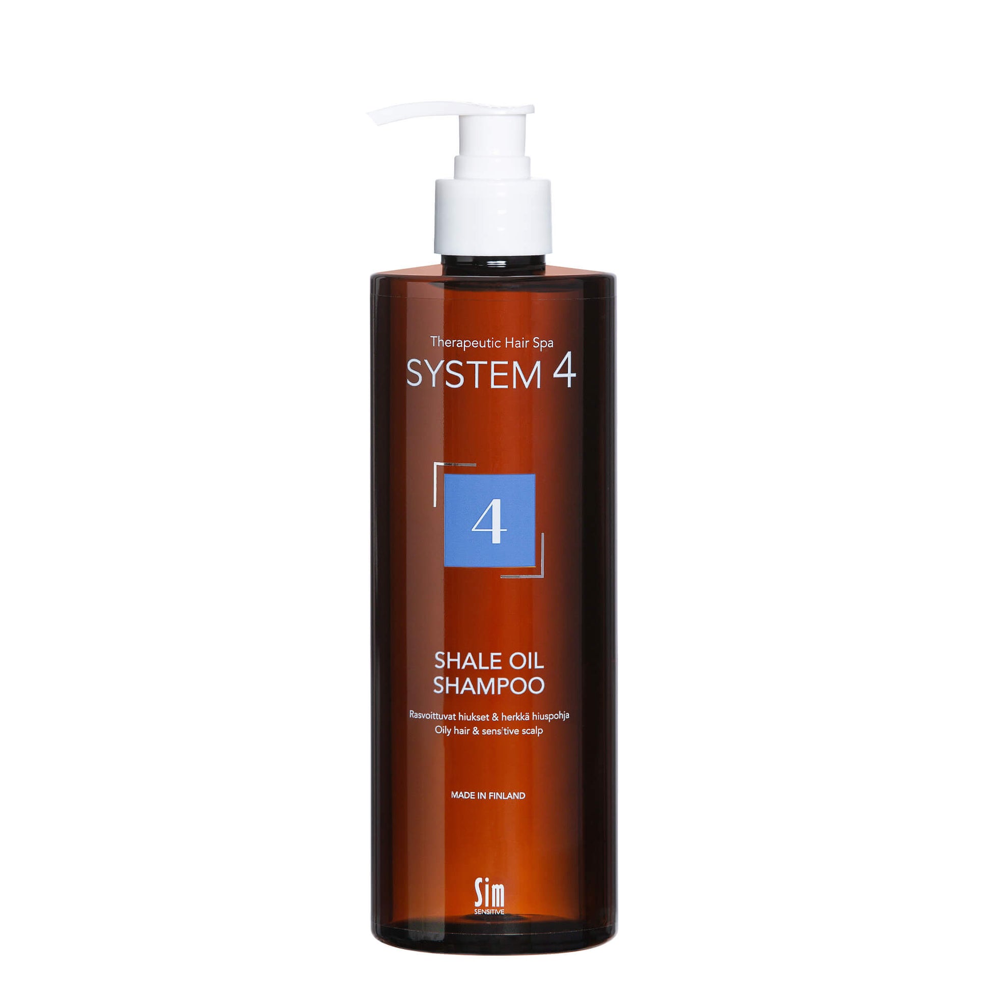 SYSTEM 4 Shale Oil Shampoo 4 ylirasvoittuville hiuksille ja herkälle hiuspohjalle 500 ml