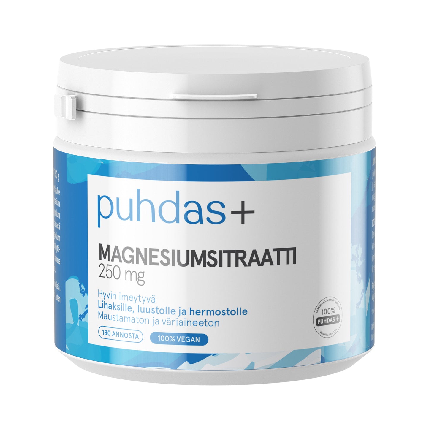 PUHDAS+ magnesiumsitraatti 250 mg jauhe 200 g