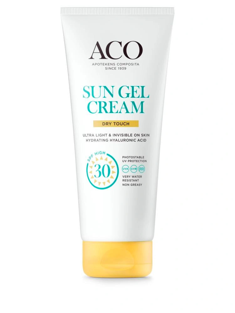 ACO Sun gel cream dry touch SPF 30 geelivoide vartalolle 200 ml