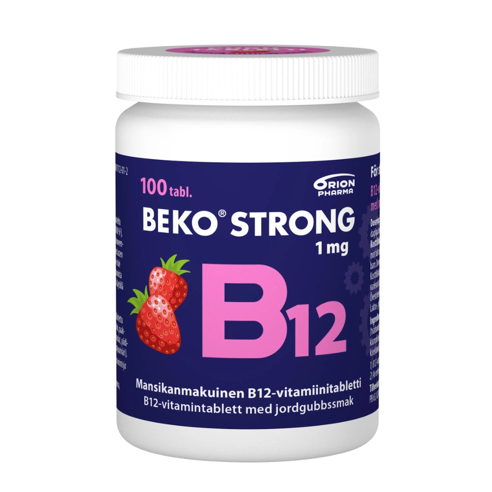BEKO Strong B12 mansikanmakuinen purutabletti 100 tabl